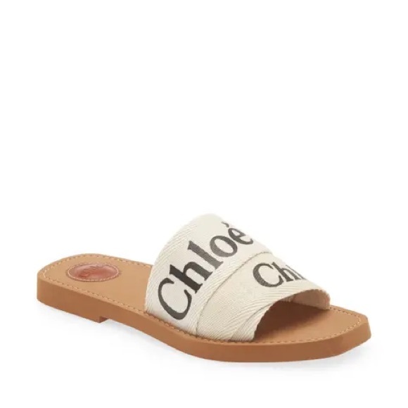 Chloe Shoes - Chloe Woody logo slide Sandals size euro 37 (7)
